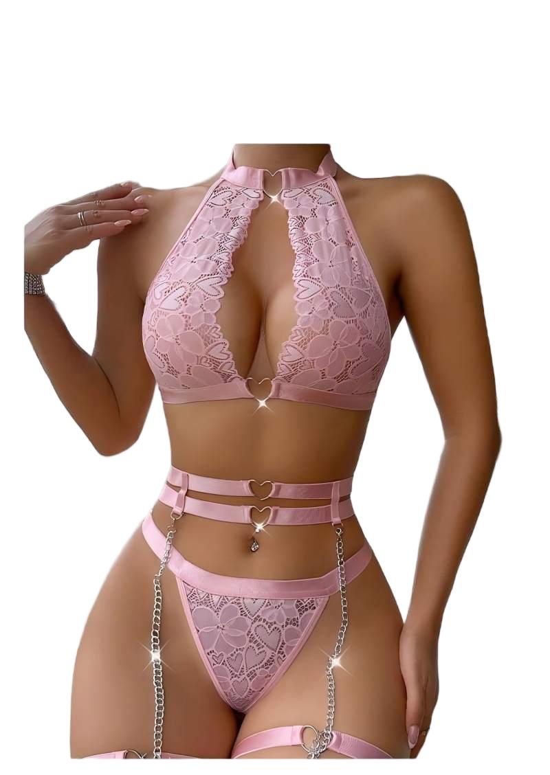 Plunge Bra Push Up - Ensemble de lingerie sexy push-up en
