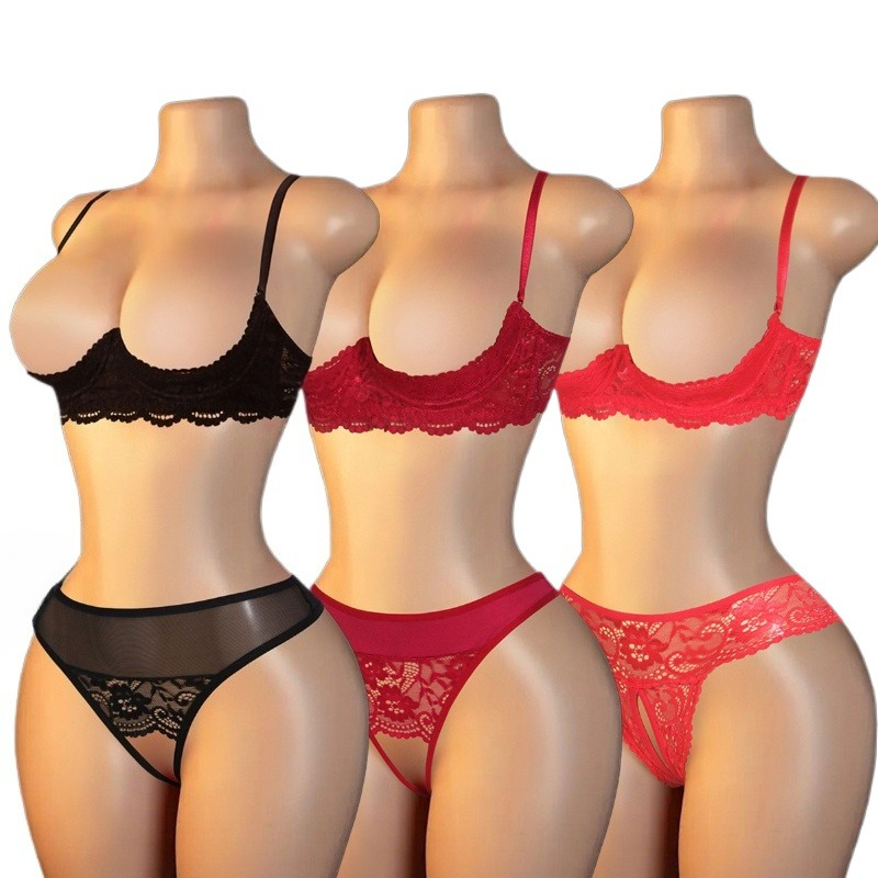 Lace Bralette Set - Ensemble de lingerie sexy pour femme