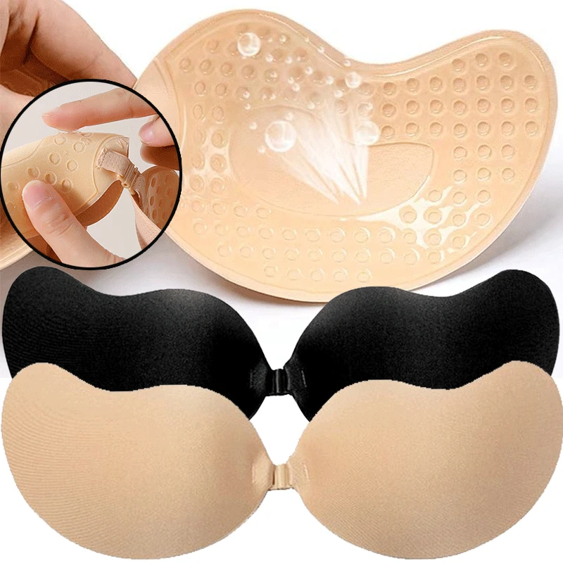 Plunge Bra Push Up - Coussinets adhésifs réutilisables pour les mamelons,
